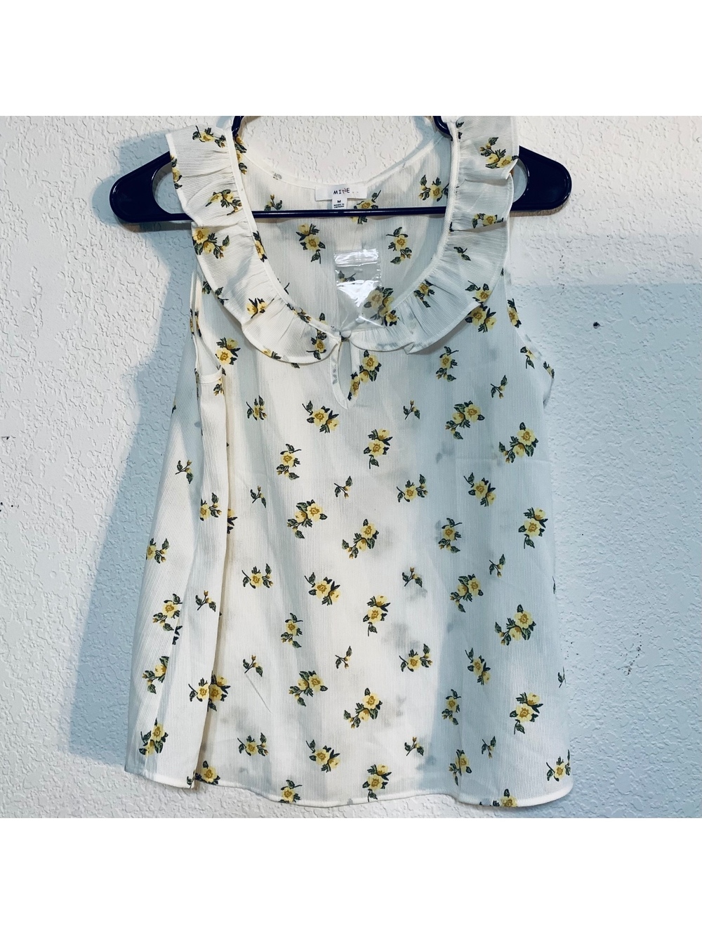 Dalia White Short-Sleeve Button-Down lemons print size M [COPY]